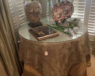 Round table with skirt