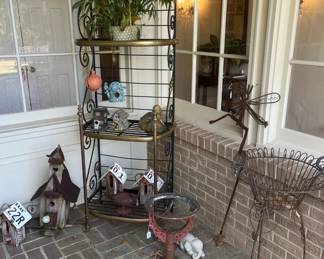 Bakers rack and planters