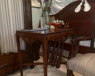 Side table with glass top