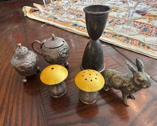 Sterling items. Love the guilloche s/p shakers. 