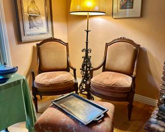 LOVE this original Wrought iron candlestick made into lamp in the 1930's