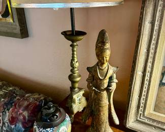 Antique Bronze Maiden  Gilt gold still visible