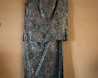 Many wonderful furs 1960 items. Here long silver skirt and top