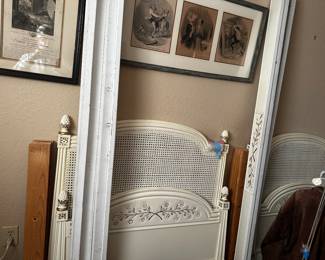 Sweet set of white cane twin headboards for your little girl.