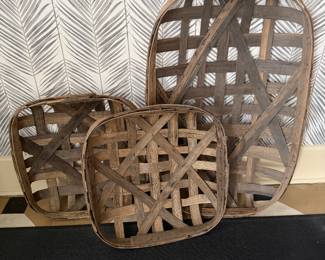 Original cigar baskets. Set of 3. 