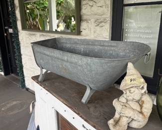Galvanized tub. 