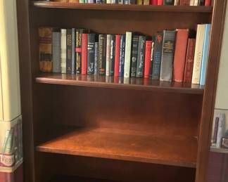 Handsome Dark Cherry Wood Five Shelf Bookcase