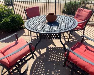 Scrolled Metal Patio Table And Chair Set