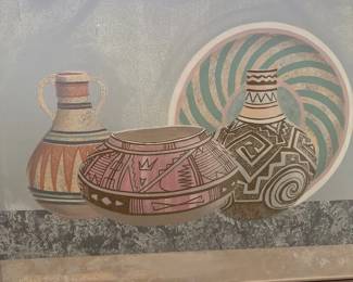 A Very Large Southwestern Style Painting On Canvas