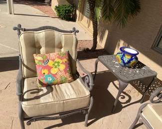 Patio Chair Table And Beautiful Pot