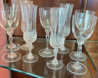 Crystal Champagne Flutes And Wine Goblets