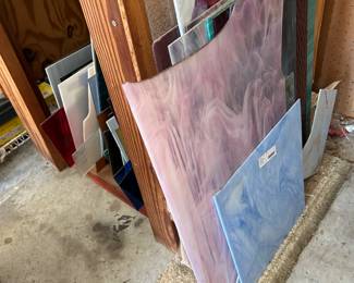 stained glass pieces