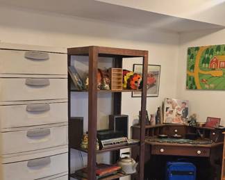 $40 each SATURDAY 
Stacked drawers,  Corner desk or wood Media shelf 