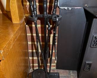 Wright iron fireplace tools