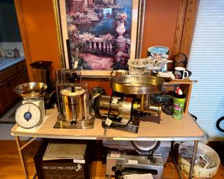 Sausage Stuffer, Meet Grinder, Scale, painting, commercial meat slicer Star Trek