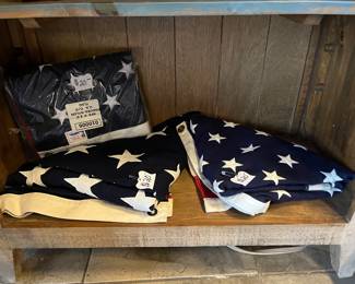3 large American flags