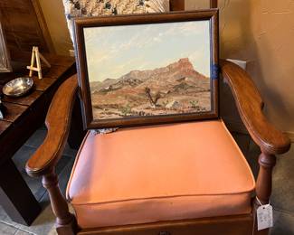 Oak rocker
John Hudson dessert painting.
Crocheted afghan