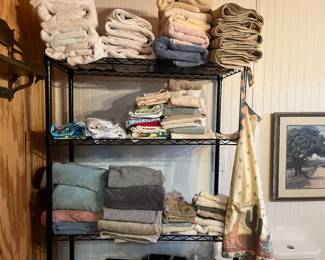 Towels, sheets, linens and Wahl shavers.