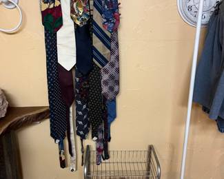 Ties, shoe rack and shoe stretcher.