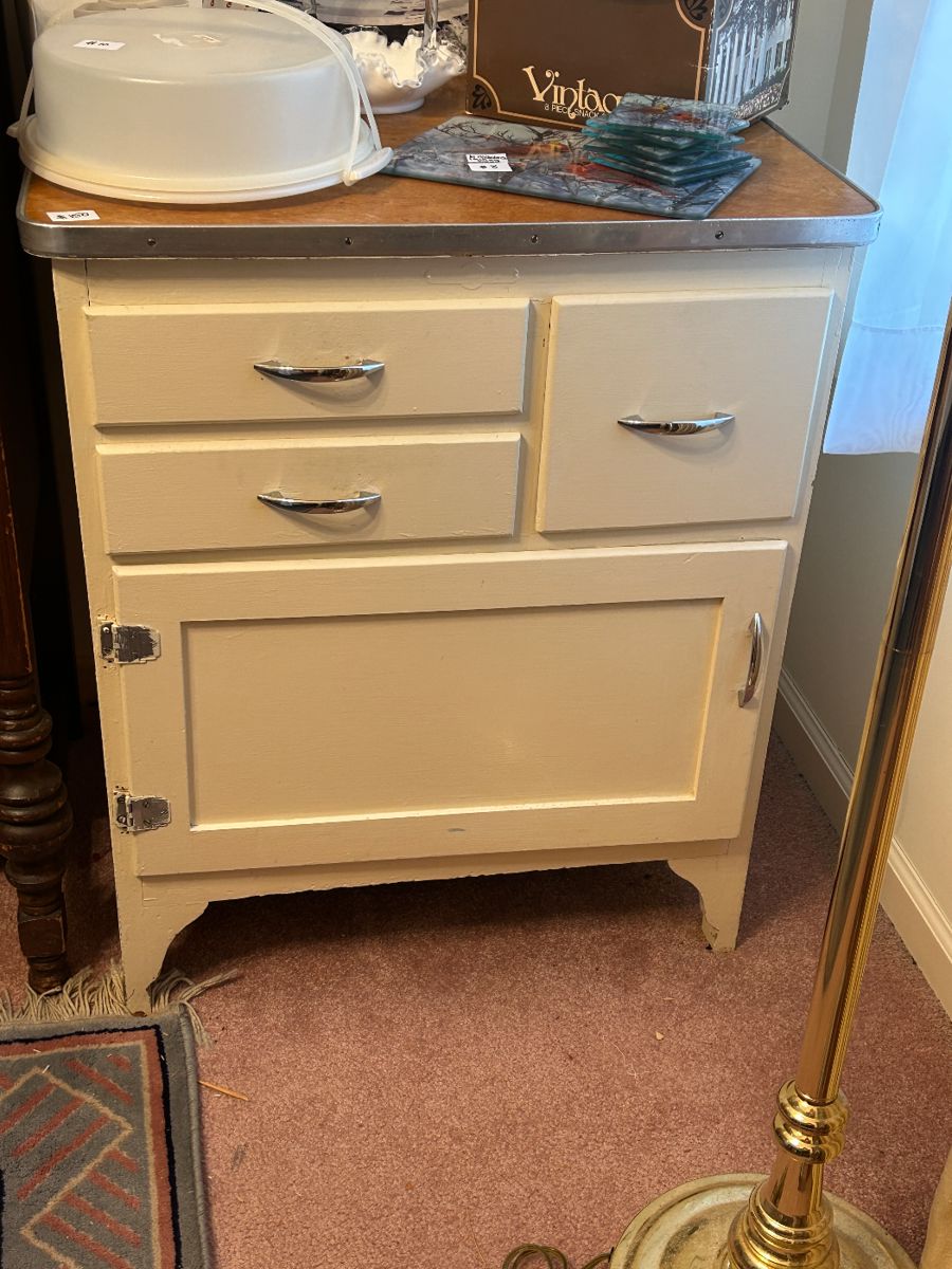 Vintage Enamel Cabinet / $195