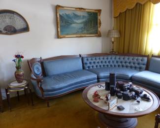 Vintage furniture & bric-a-brac, artwork & custom window treatments are also for sale.