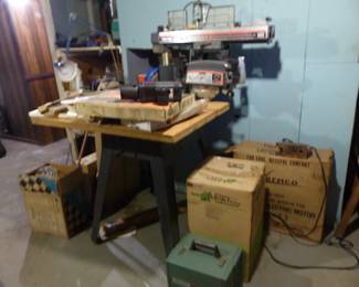 Loaded basement with tools, electronics, vintage cameras, tripods, projectors, vintage aircraft radio receiver and more!!