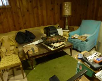 Loaded basement with furniture, bric-a-brac, kitchenware, electronics, collectibles & more!!