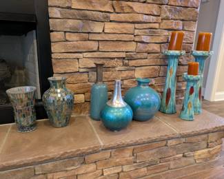 More home decor : large vases and pedestal ceramic candle holders