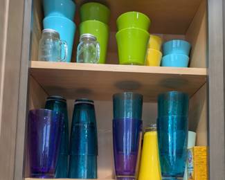 Colorful plastic tumblers
