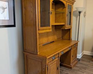 Large solid oak desk center