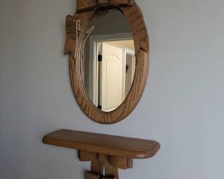 Vintage bow mirror and bow shelf