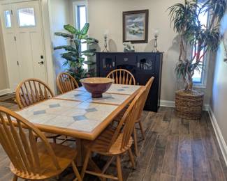 Gorgeous Walter of Wabash tile topped dining table with 6 chairs