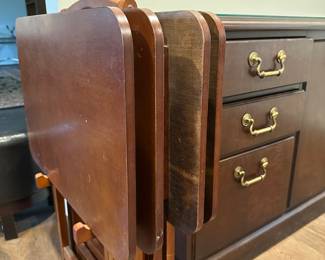 tv trays, buffet cabinet