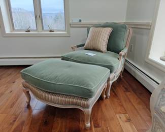 104	French Style Bergère Chair & Ottoman