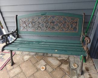 023	Wood & Iron Outdoor Bench	50" x 23" x 33"