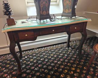 114	3 Drawer Distressed Pine Desk	47" x 21" x 30"