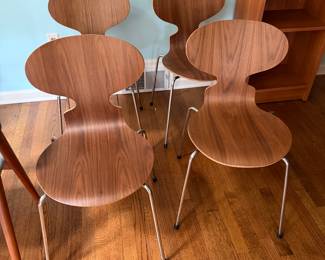 4- vintage mid century modern ant chairs arne Jacobsen