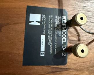 KEF model 104-2 speakers go with the McIntosh stereo equipment