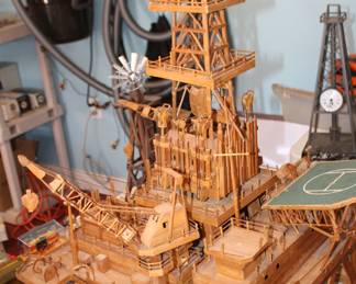 hand-made wood drilling platform