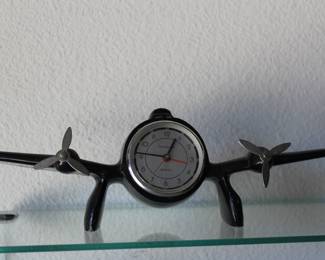 enameled cast iron airplane clock