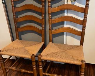 3 Vintage Ladder Back Chairs 