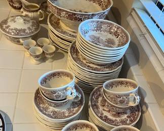 Rare Antique Villeroy Boch Brown Burgenland Porcelain