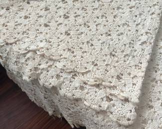 Antique Handmade Lace Coverlet