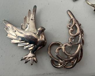 Tiffany sterling silver brooches