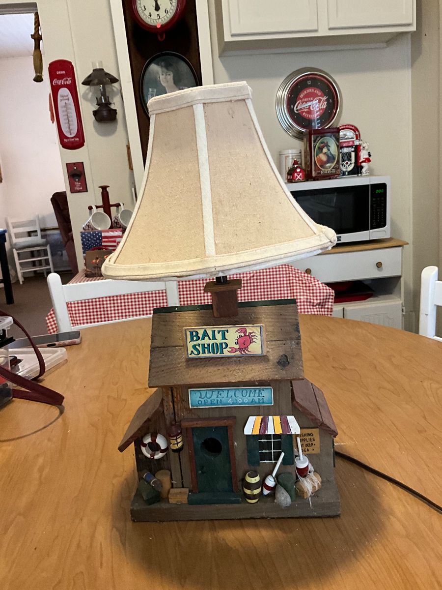 Double sided lamp made from birdhouse side 1