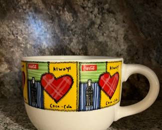 Appliqué hearts Coca Cola mug