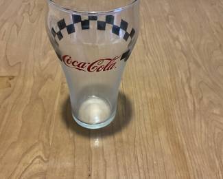 Coca-Cola black checkered glasses.  Qty 8