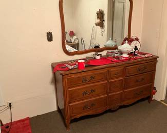 Dresser and mirror.  Has matching chest of drawers and bed.