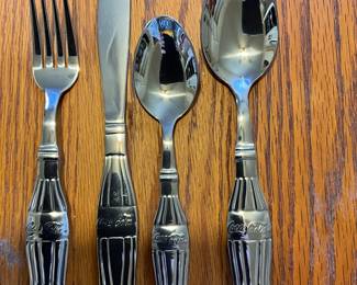 Coca Cola stainless flatware.  4 sets