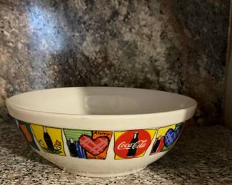 Bowl with quilt squares of Coca Cola